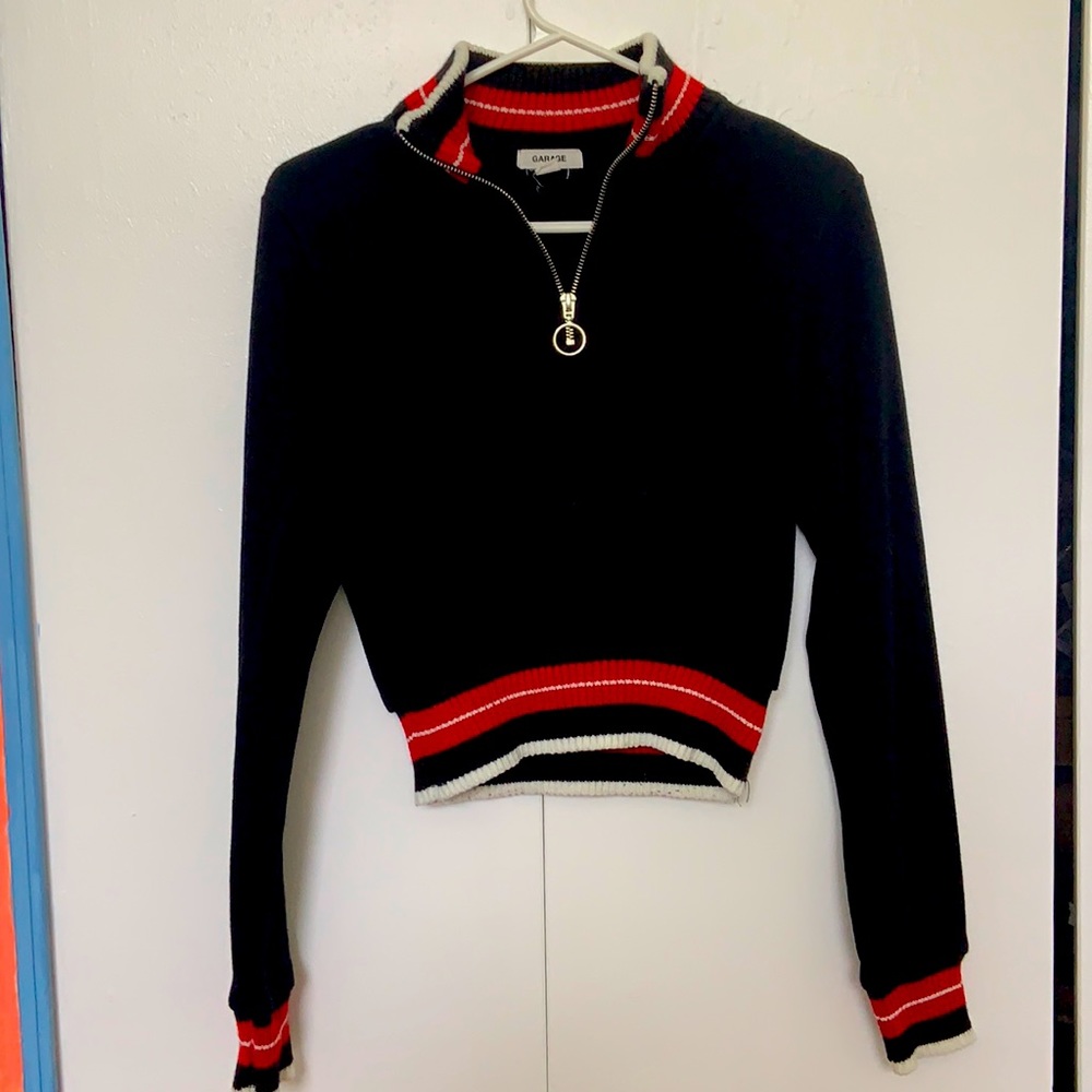 Long Black Sleeve Quarter Zip Up